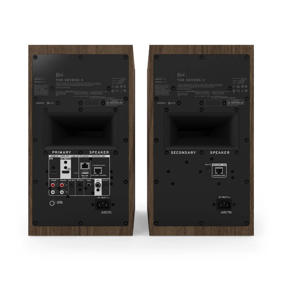 Klipsch The Sevens II Ebony Dolby Atmos 6.5-inch Powered Speakers Pair