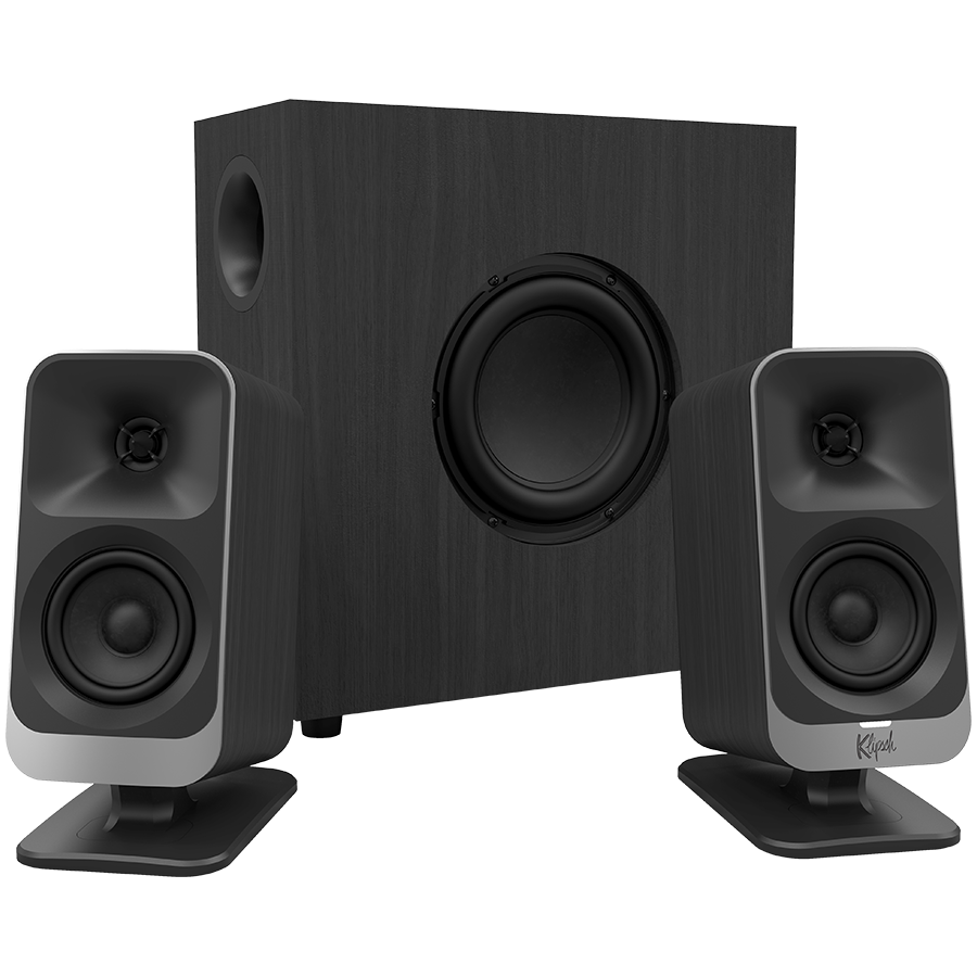 Klipsch ProMedia Lumina 2.1 Gaming Audio System with Subwoofer and LED Lighting Effects Built-in
