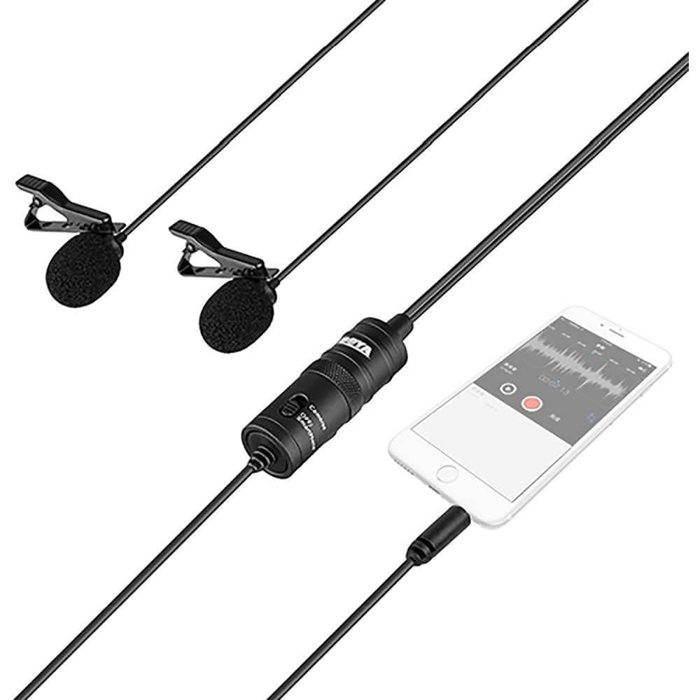 BOYA BY-M1DM Dual lavalier microphone rent-🟢 PremiumHIFI audio store. We craft High Fidelity sound wherever you are