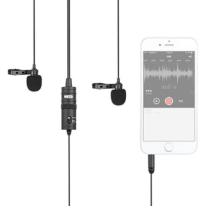 BOYA BY-M1DM Dual lavalier microphone rent-🟢 PremiumHIFI audio store. We craft High Fidelity sound wherever you are