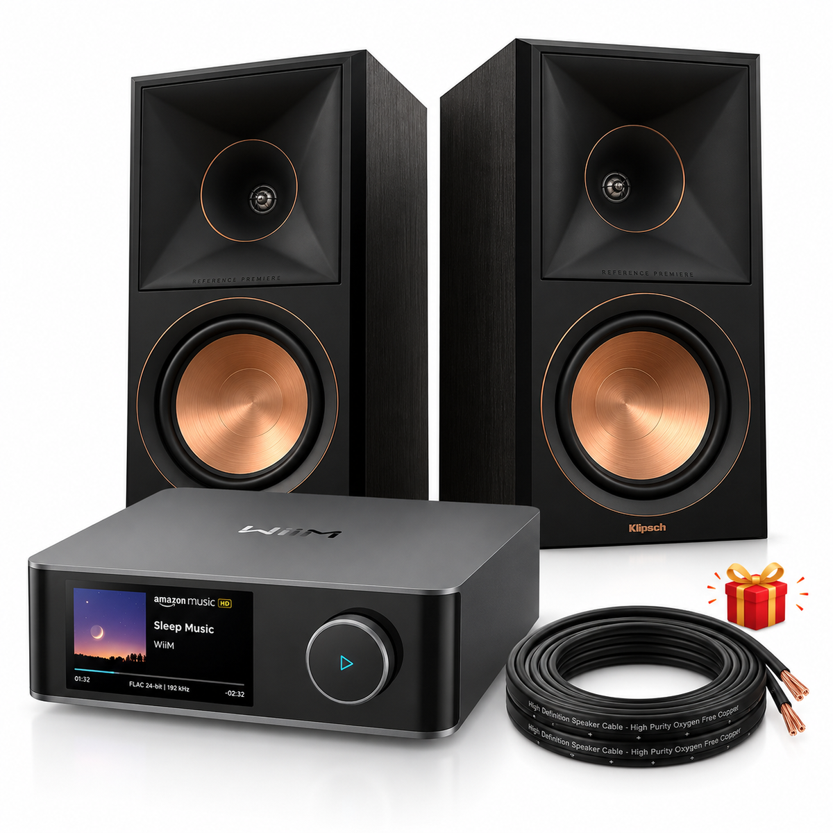 Система Hi-Fi с усилителем WiiM Amp Ultra и парой Klipsch RP-600M II