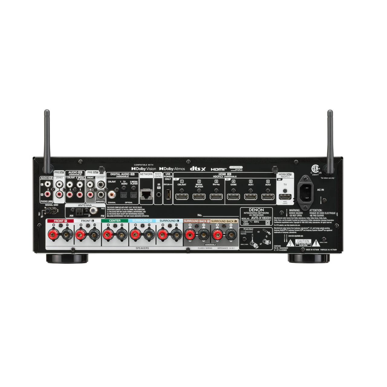 Denon AVRX1800H – Receiver (7.2 ch)-🟢 PremiumHIFI audio store