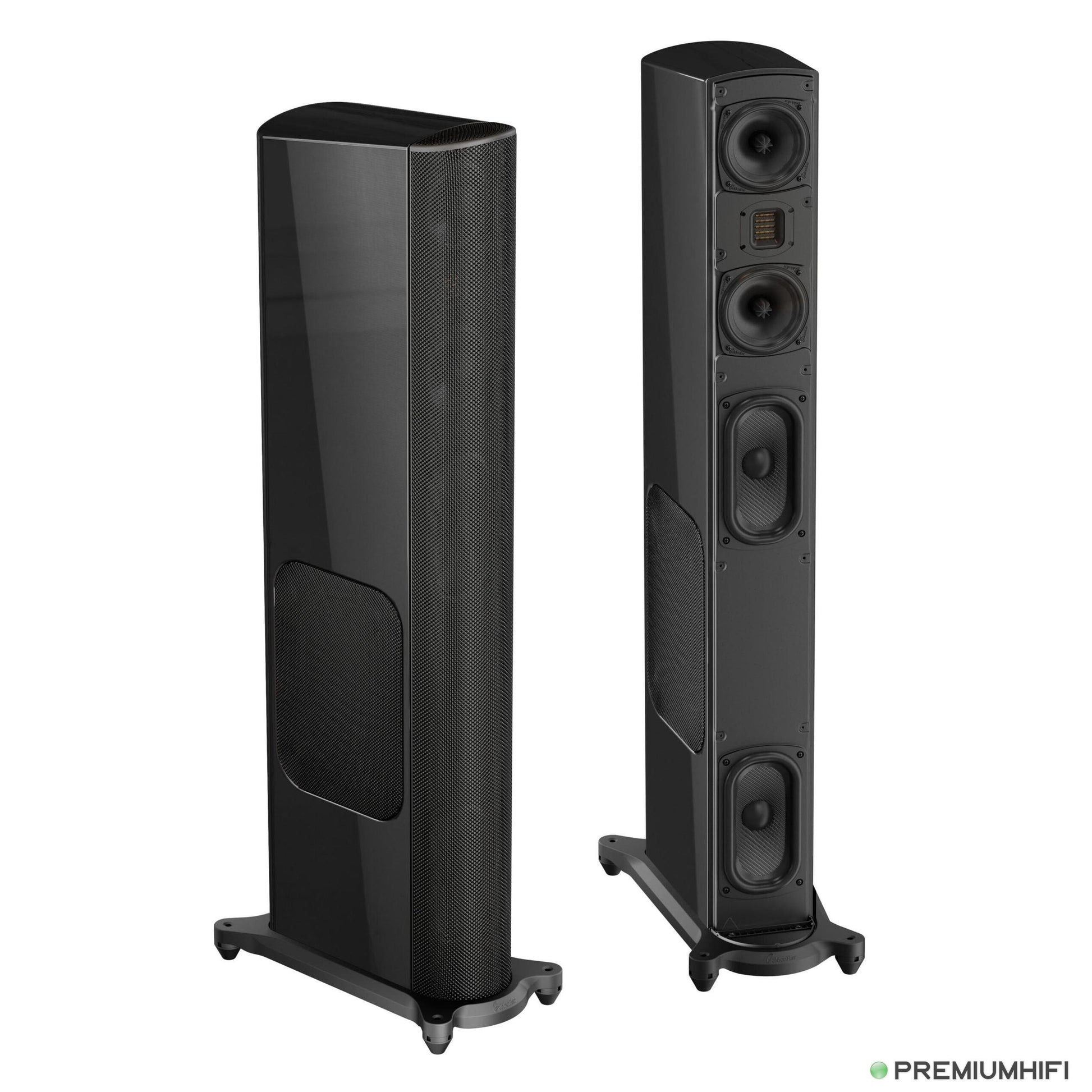 GoldenEar T66 Floorstanding Speakers with Built-In Powered Subwoofer – Pair (High Gloss Black)-🟢 PremiumHIFI audio store