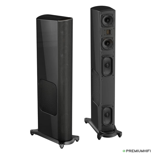 GoldenEar T66 Floorstanding Speakers with Built-In Powered Subwoofer – Pair (High Gloss Black)-🟢 PremiumHIFI audio store