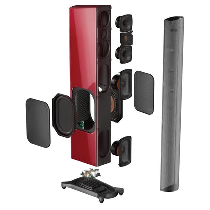 GoldenEar T66 Floorstanding Speakers with Built-In Powered Subwoofer – Pair (Santa Barbara Red)-🟢 PremiumHIFI audio store