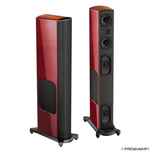 GoldenEar T66 Floorstanding Speakers with Built-In Powered Subwoofer – Pair (Santa Barbara Red)-🟢 PremiumHIFI audio store