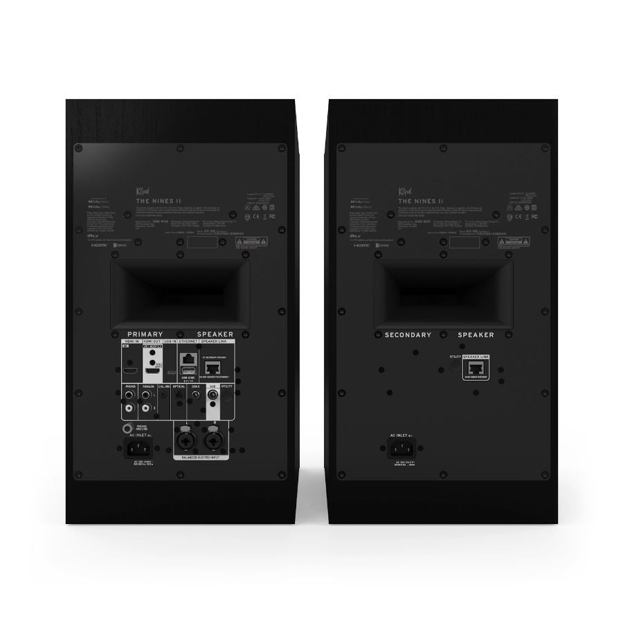 Klipsch The Nines II Ebony Dolby Atmos 8-inch Powered Speakers Pair