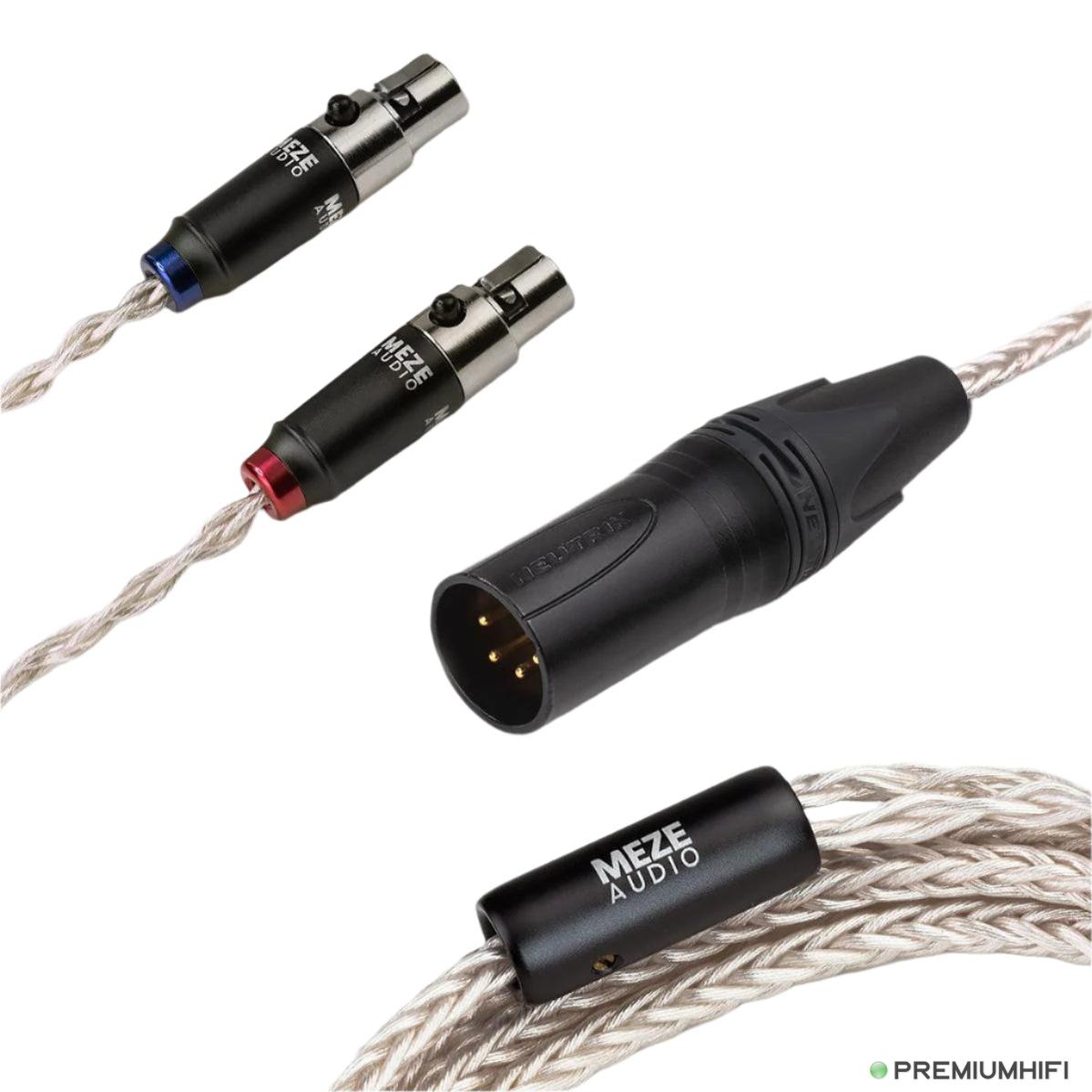 Meze Audio EMPYREAN 4 PIN XLR BALANCED SILVER PLATED PCUHD UPGRADE CABLES mini XLR to 4 pin XLR-🟢 PremiumHIFI audio store