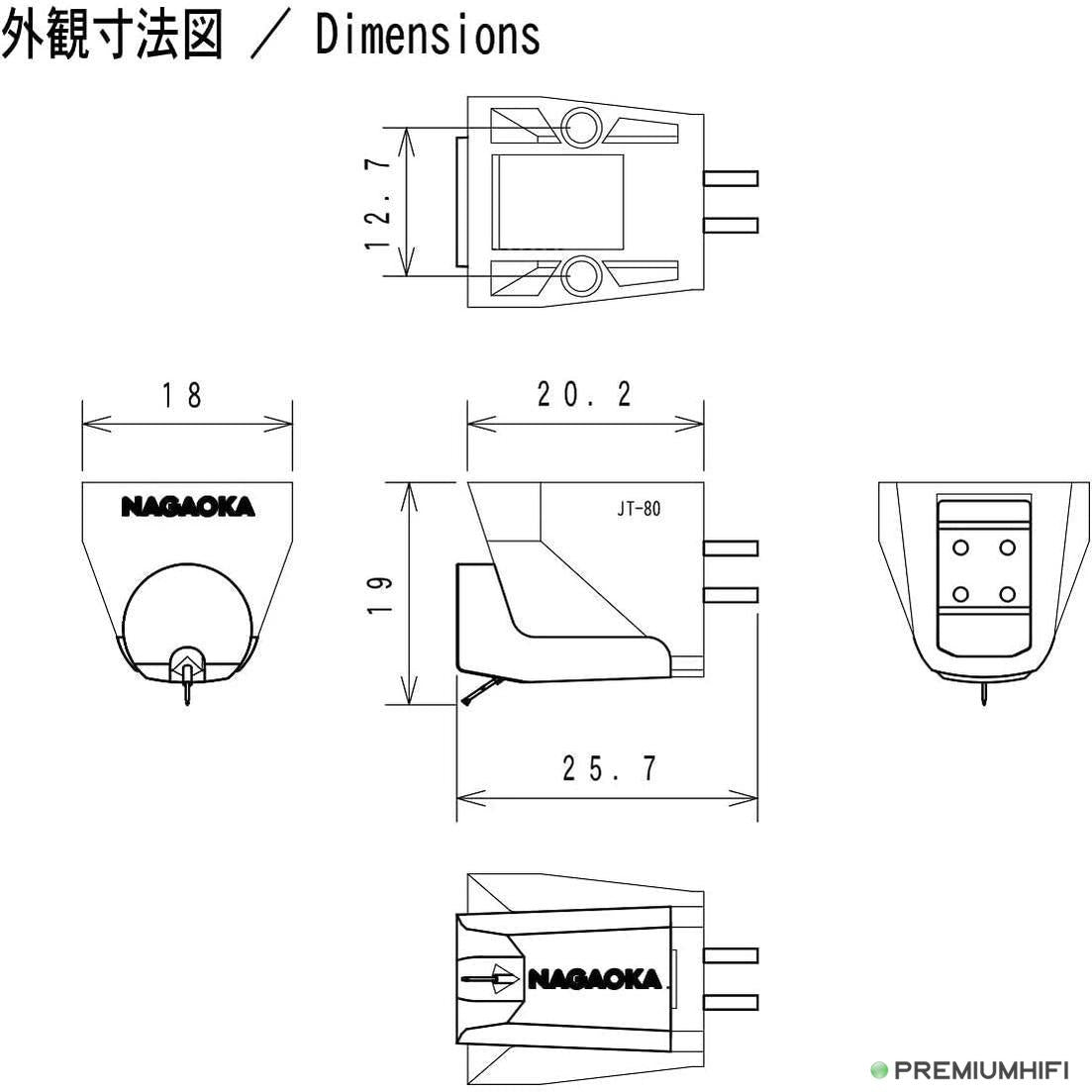 Nagaoka JT-80LB Moving Magnet Cartridge