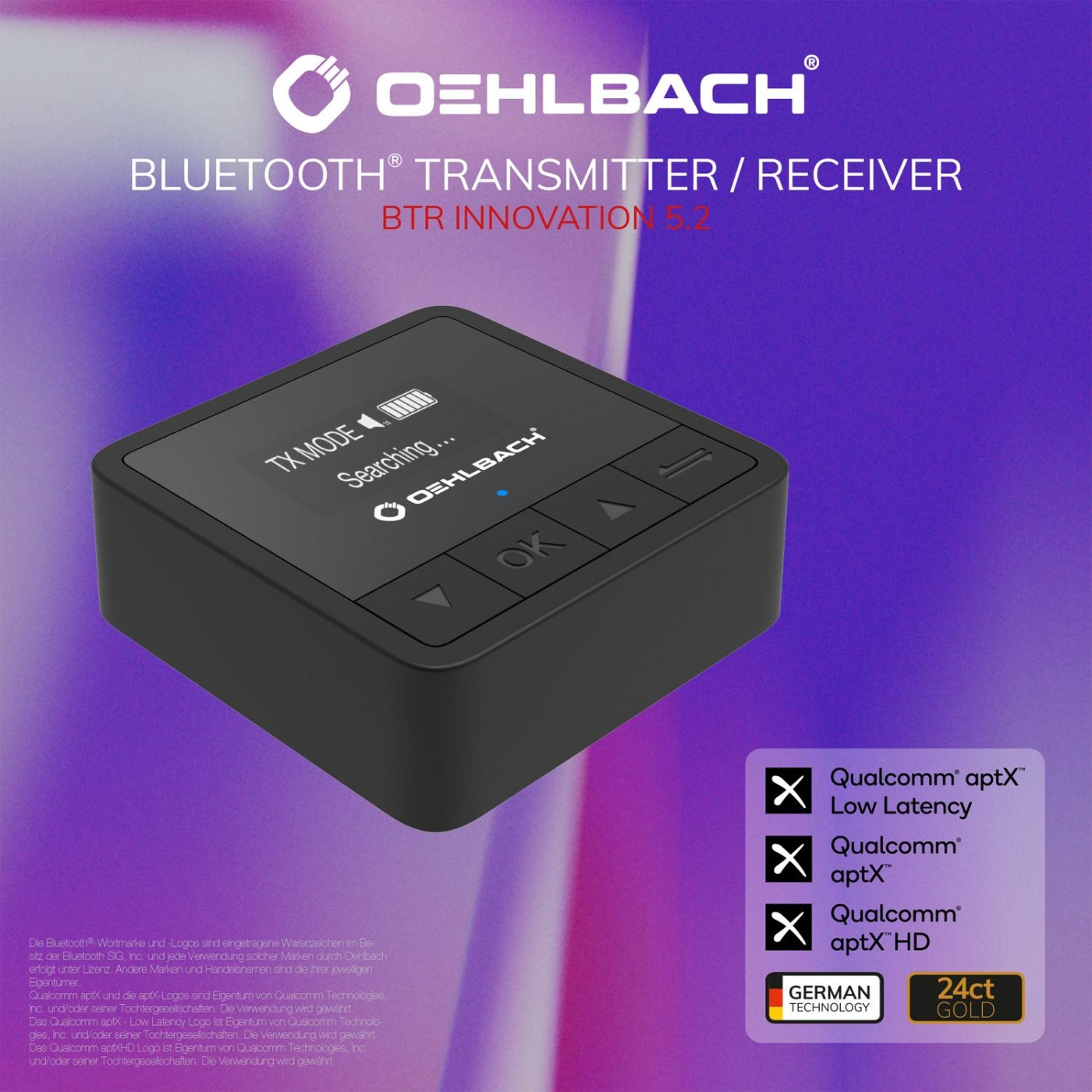 Oehlbach-OEHLBACH Art. No. 6054 BTR Innovation 5.2 Bluetooth TX/RX BLACK-PremiumHIFI