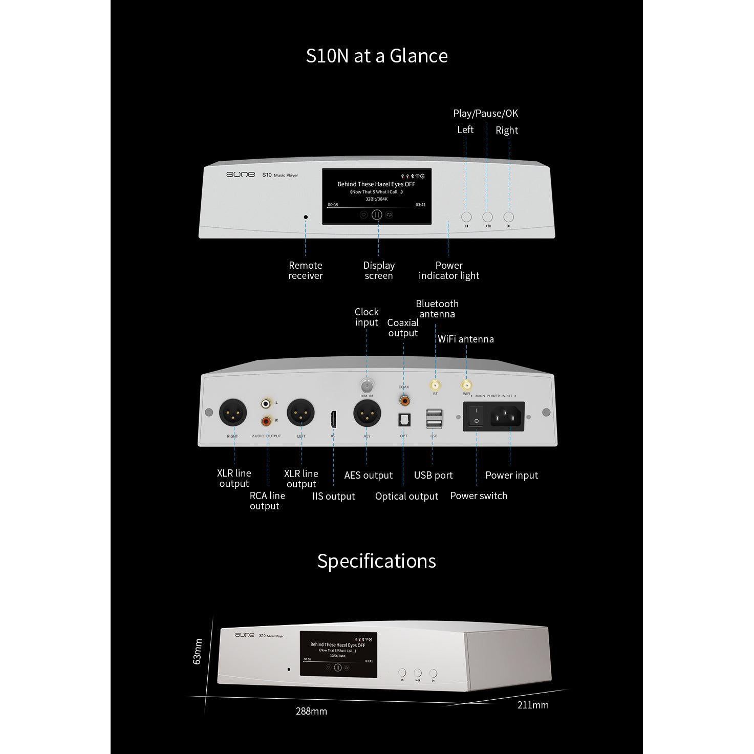 Aune-S10N Network Streamer Multi Player-PremiumHIFI