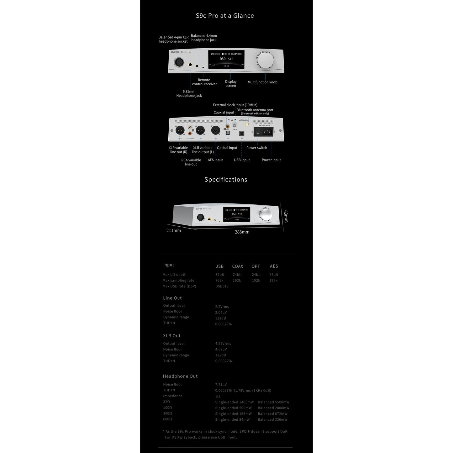 Aune-S9c Pro Reference DAC Headphone Amp-PremiumHIFI