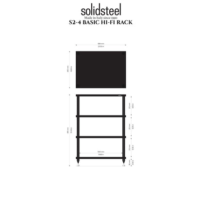 SolidSteel S2-4 Hi-Fi Stereo Rack Black-🟢 PremiumHIFI audio store