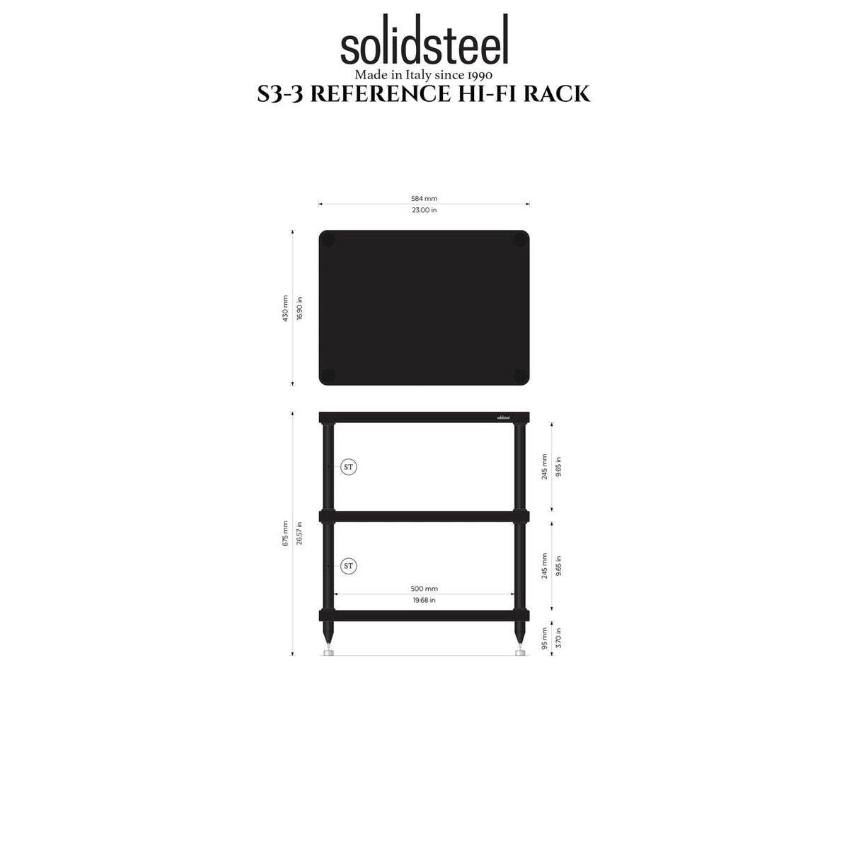 SolidSteel S3-3 Hi-Fi Audio Rack-🟢 PremiumHIFI audio store