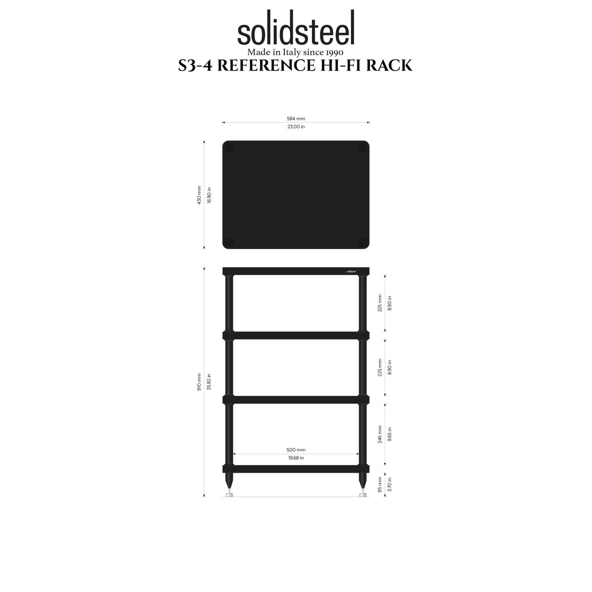 SolidSteel S3-4 Hi-Fi Audio Rack-🟢 PremiumHIFI audio store