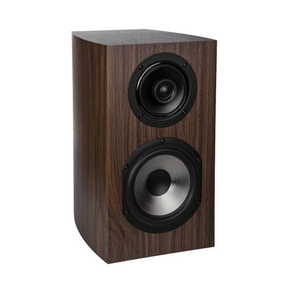 Antigua MC170 stand mount, dark oak, brushed black (pair) - PremiumHIFI