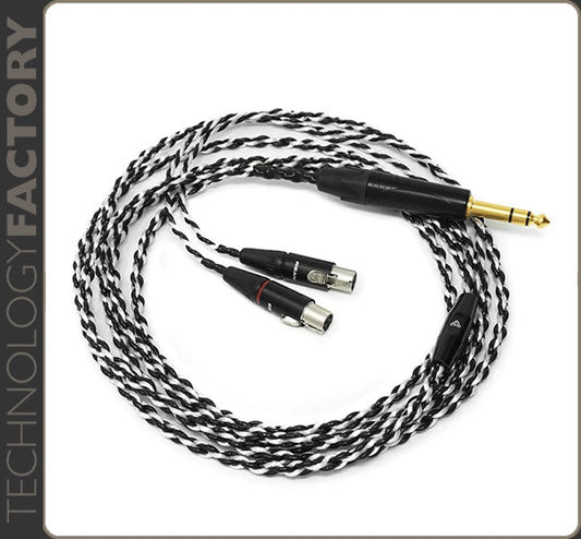 Audeze Black-Sliver headphone cable, 1/4" stereo plug for LCDs-6,35 to mini XLR-Audeze-PremiumHIFI