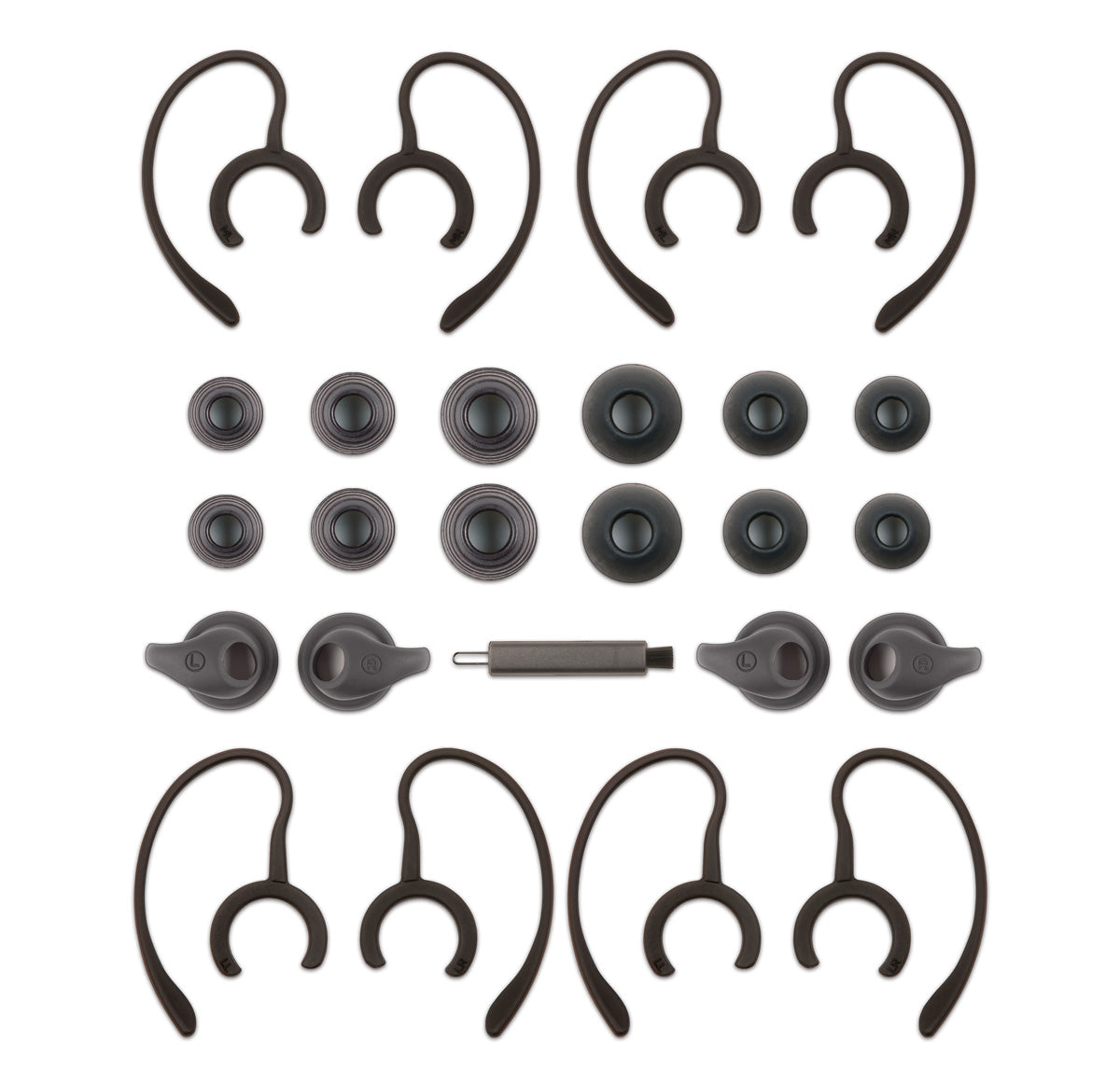 Audeze Replacement accessories kit for iSINE includes 4 sets of curved  earhooks, 3 sizes ear tips, & ear fins-silicone eartips-Audeze-PremiumHIFI