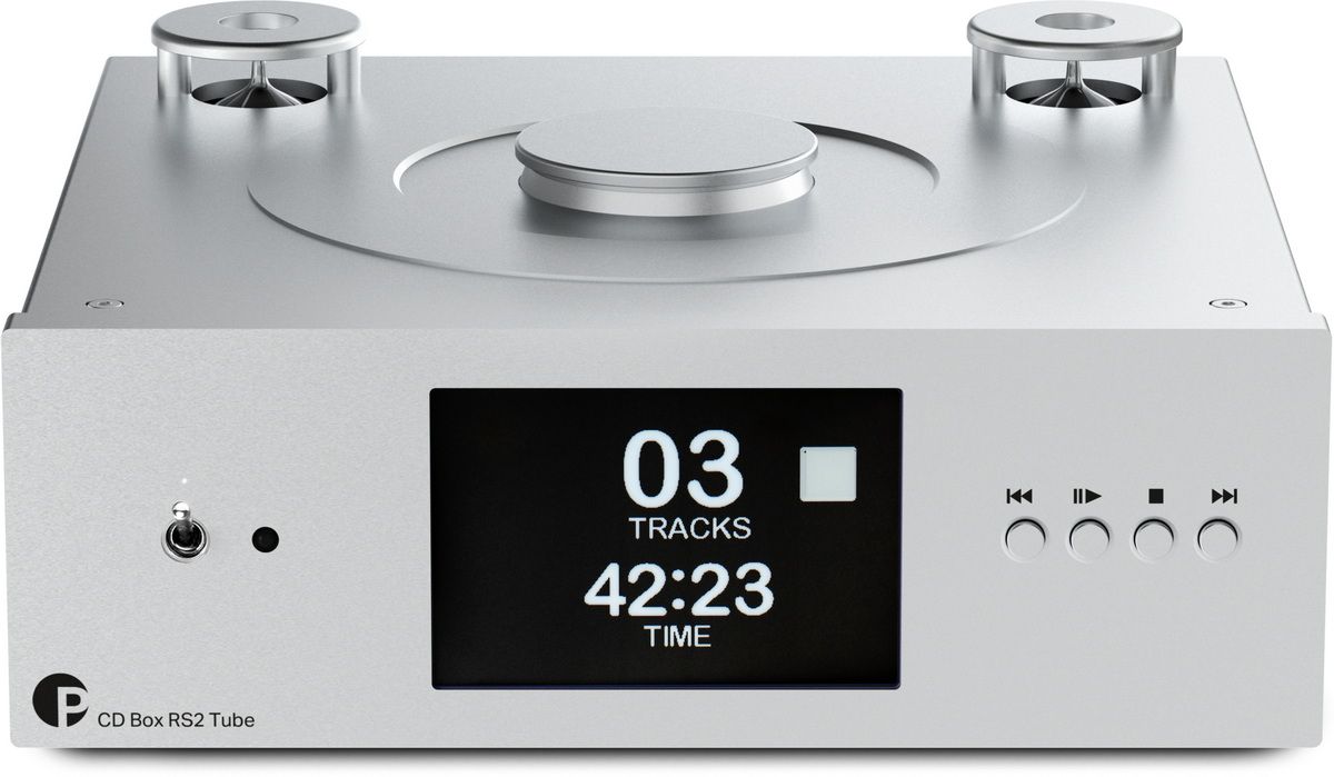 Pro-Ject CD Box RS2 Tube display and top-loading mechanism detail