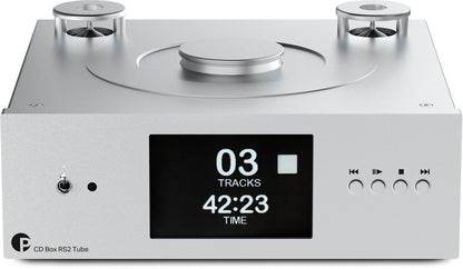 Pro-Ject CD Box RS2 Tube display and top-loading mechanism detail