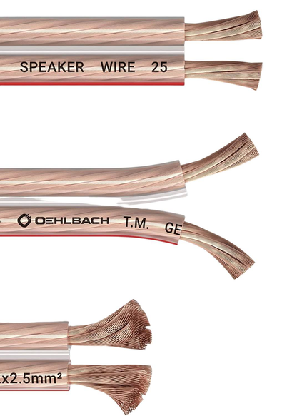 Oehlbach-Oehlbach 107 Speaker Wire SP-15 Stereo Speaker Cable 1m 2 x 1,5mm² HiFi-PremiumHIFI