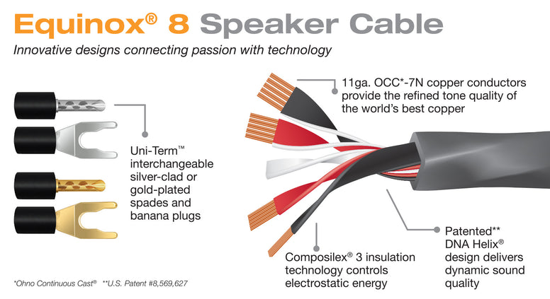 Wireworld EQUINOX 8 (EQB) BIWIRED SPEAKER CABLES - PremiumHIFI